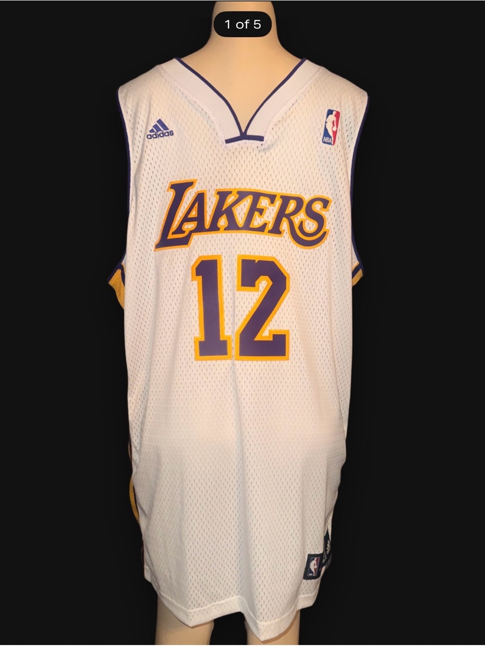 Adidas Los Angeles Lakers #12 jersey Men's White & Purple XL